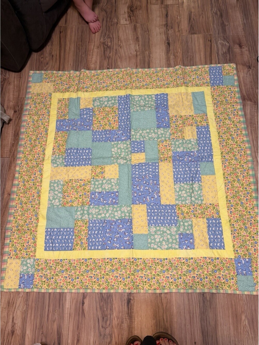 Handmade Throw Cotton Quilt Patchwork